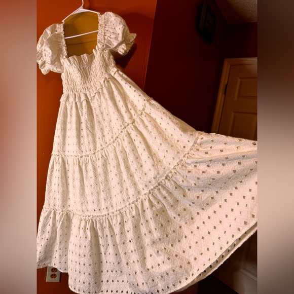 NWOT O.P.T Eyelet Bobi Midi Dress. Size L - Picture 9 of 12